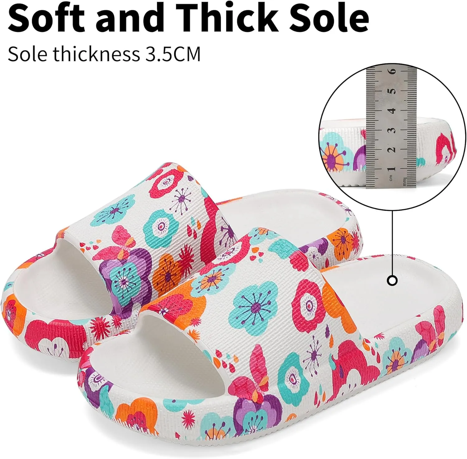 Boys and Girls Cloud Slides for Kids – Non-Slip Summer Slippers Lightweight Beach, Pool, and Indoor Shower Sandals