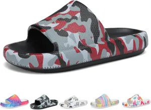 Boys and Girls Cloud Slides for Kids – Non-Slip Summer Slippers Lightweight Beach, Pool, and Indoor Shower Sandals