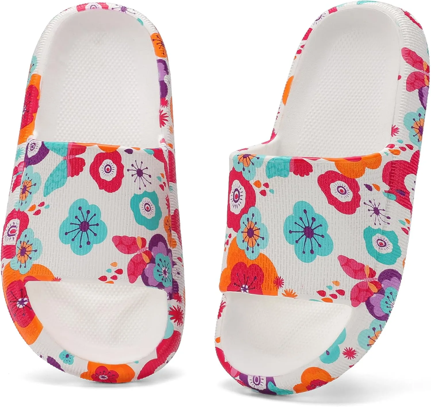 Boys and Girls Cloud Slides for Kids – Non-Slip Summer Slippers Lightweight Beach, Pool, and Indoor Shower Sandals