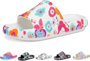 Boys and Girls Cloud Slides for Kids – Non-Slip Summer Slippers Lightweight Beach, Pool, and Indoor Shower Sandals