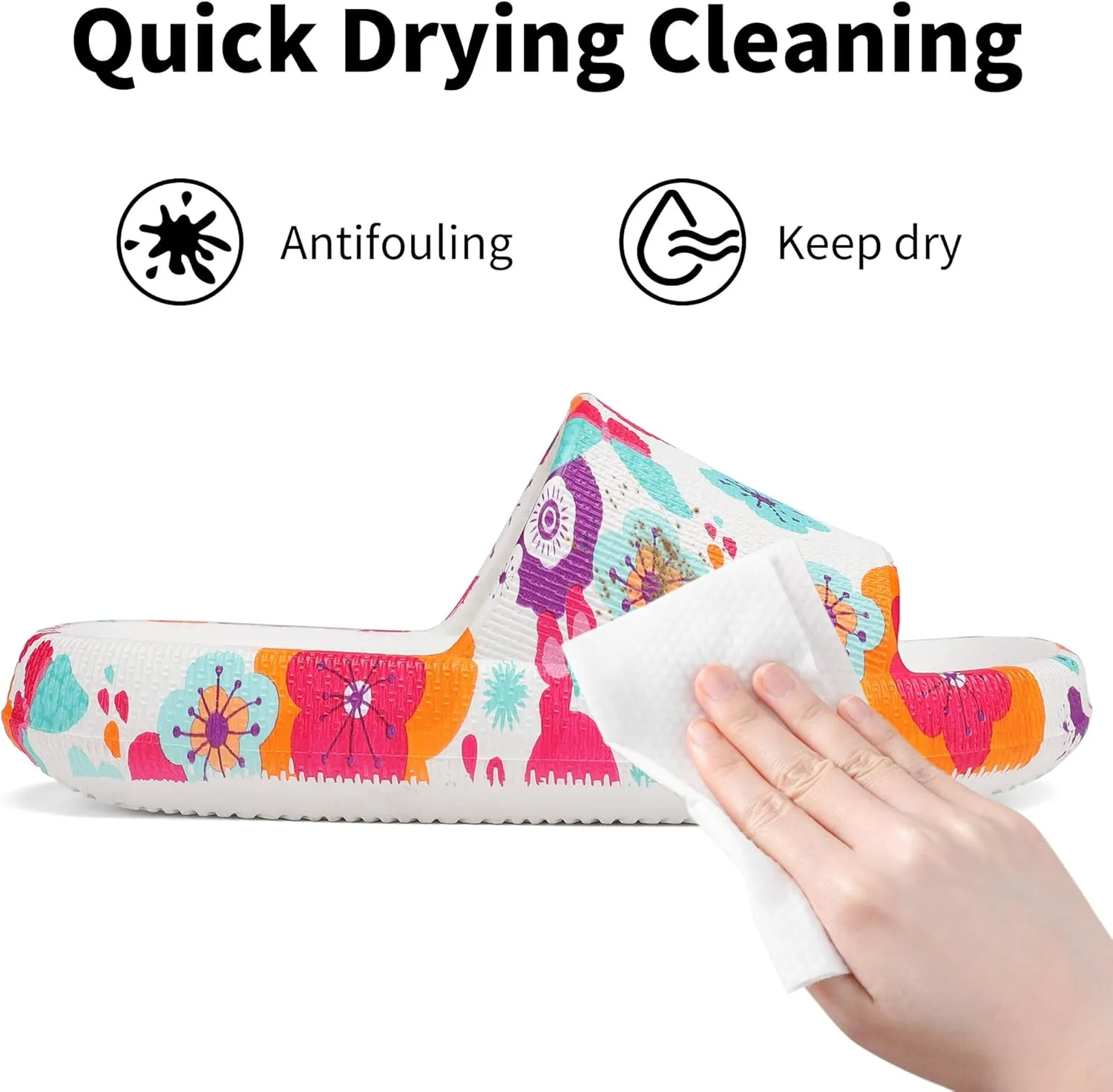 Boys and Girls Cloud Slides for Kids – Non-Slip Summer Slippers Lightweight Beach, Pool, and Indoor Shower Sandals