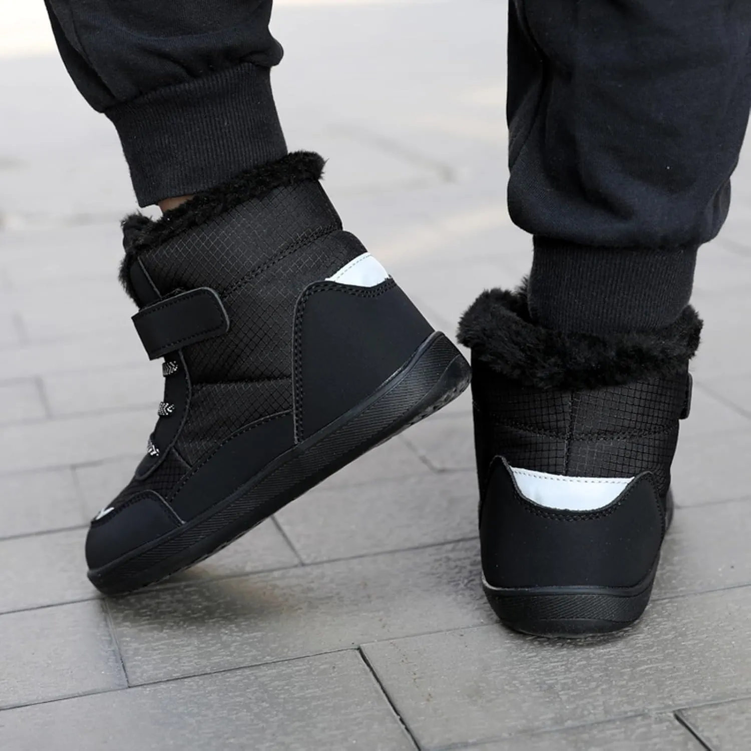 Boys Girls Barefoot Winter Boots With Wide Toe Box Slip Drop Sole Ankle Winter Snow Boots For Toddler//Big Boys Shoes 5