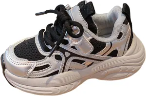 Boys Girls Mesh Sport Shoes Kids Sneakers Tennis Running Shoes Lace-Up Unisex Lightweight Breathable Walking Shoes
