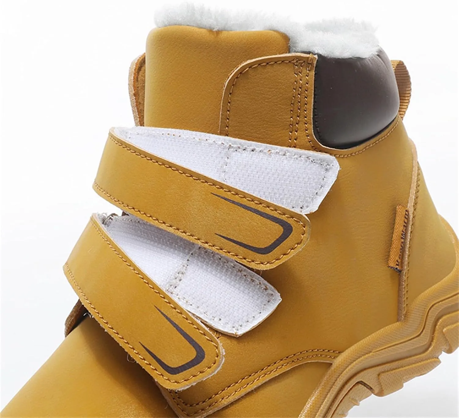 Boys Girls Winter Warm Outdoor Hiking Boots Comfortable Plush Lined Anti-Collision Non-Slip Walking Snow Boots