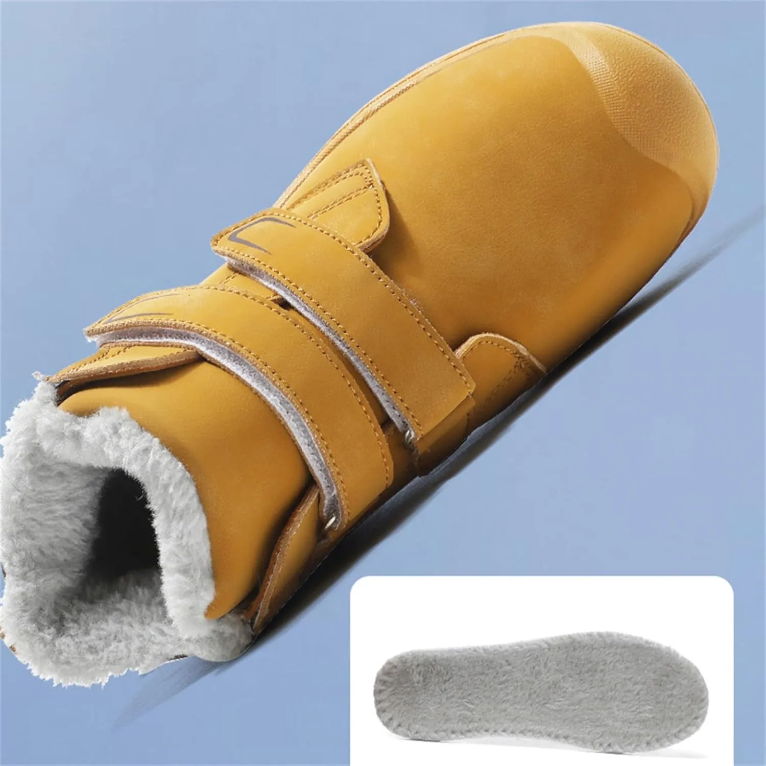 Boys Girls Winter Warm Outdoor Hiking Boots Comfortable Plush Lined Anti-Collision Non-Slip Walking Snow Boots