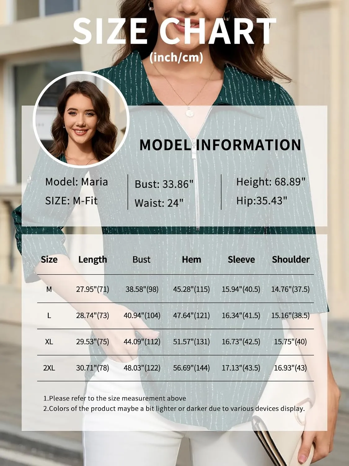 Bulotus Women's 3/4 Sleeve V-Neck Dressy Casual Tunic Shirt