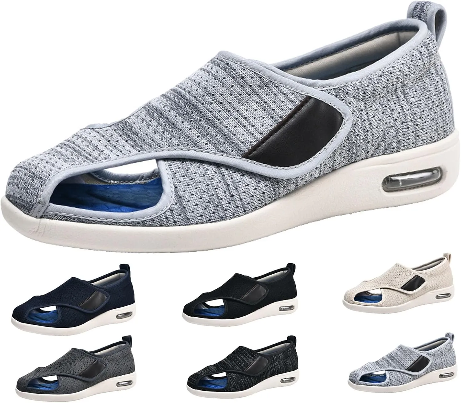 bumuam Lightweight Walking Sneakers,Women's Diabetic Sandals, Adjustable Width Arthritis&Edema Shoes for Elderly Arthritis Edema Swollen Feet