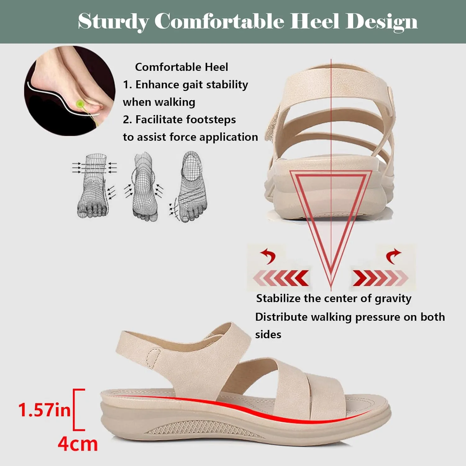 bumuam Womens Hiking Sandals, Non-slip Casual Open Toe Sport Sandal, Lightweight Walking Sandals for Women, Adjustable Strap, Arch Support, for Trekking Camping