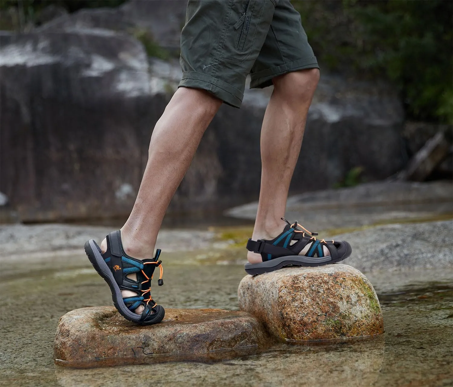 CAMEL CROWN Hiking Sandals for Men Waterproof Closed Toe Water Sandals Athletic Outdoor Sandals Adjustable Summer Sandals for Beach Sport Fishing Walking