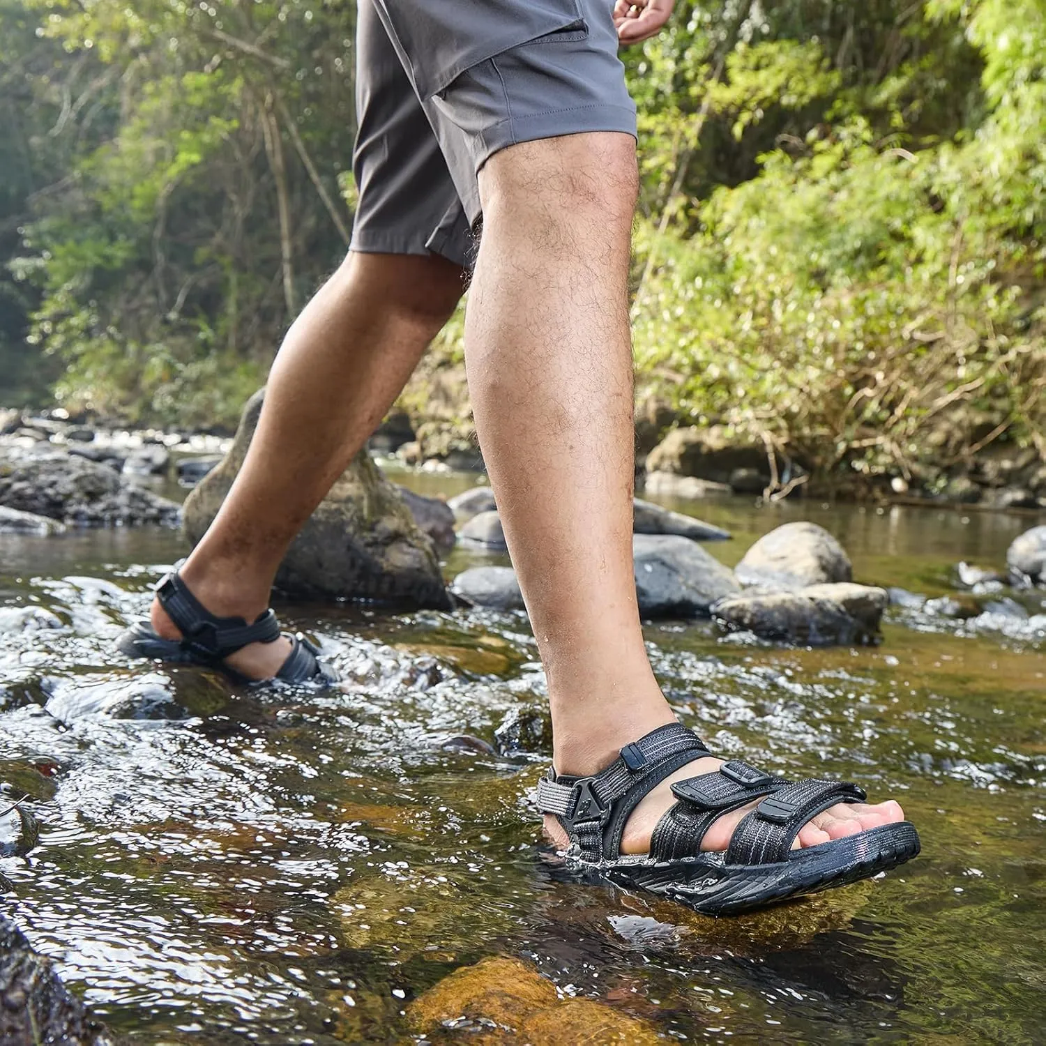 CAMEL CROWN Mens Waterproof Hiking Sandals with Arch Support Comfortable Sport Sandals Summer Outdoor Beach Water