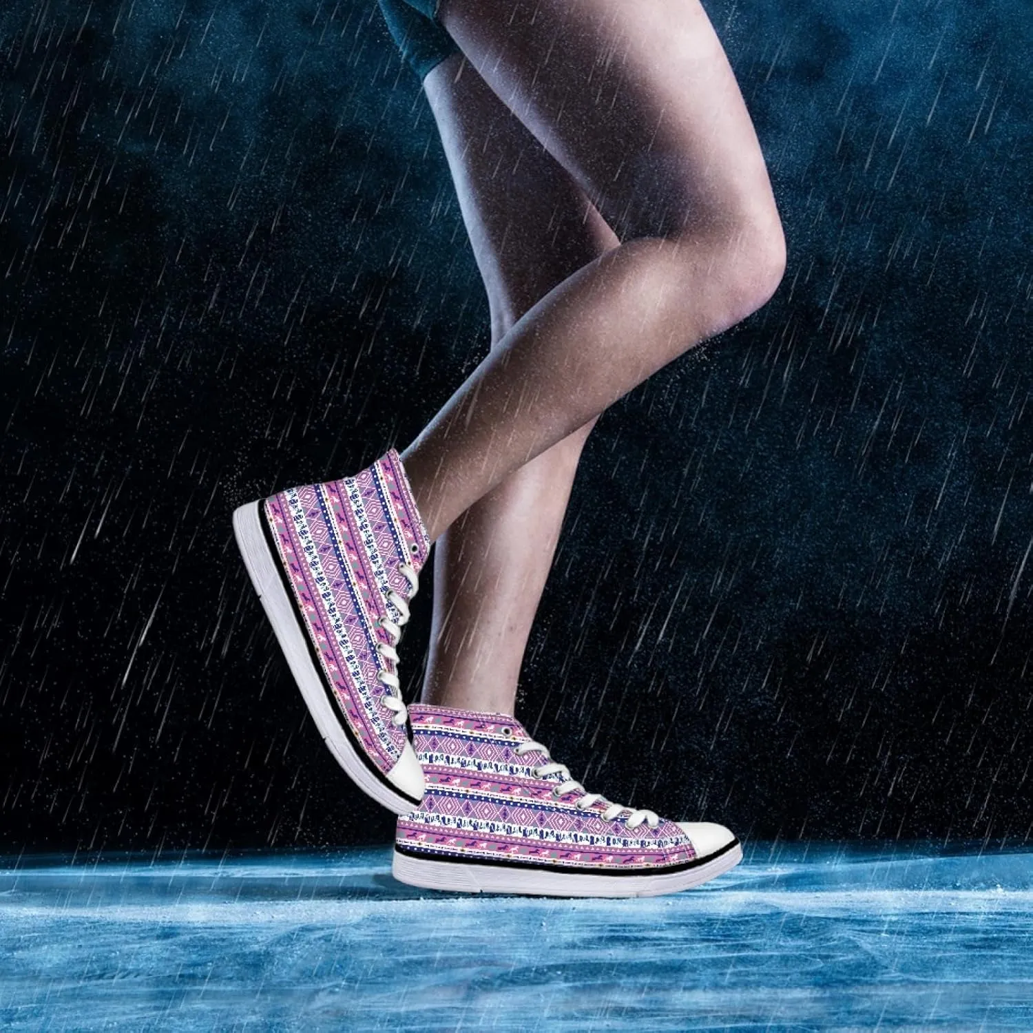 Canvas Shoes for Women High Top Sneakers for Couple Fashion Classic Lace Up Teens Girls Casual Canvas Walking Shoes