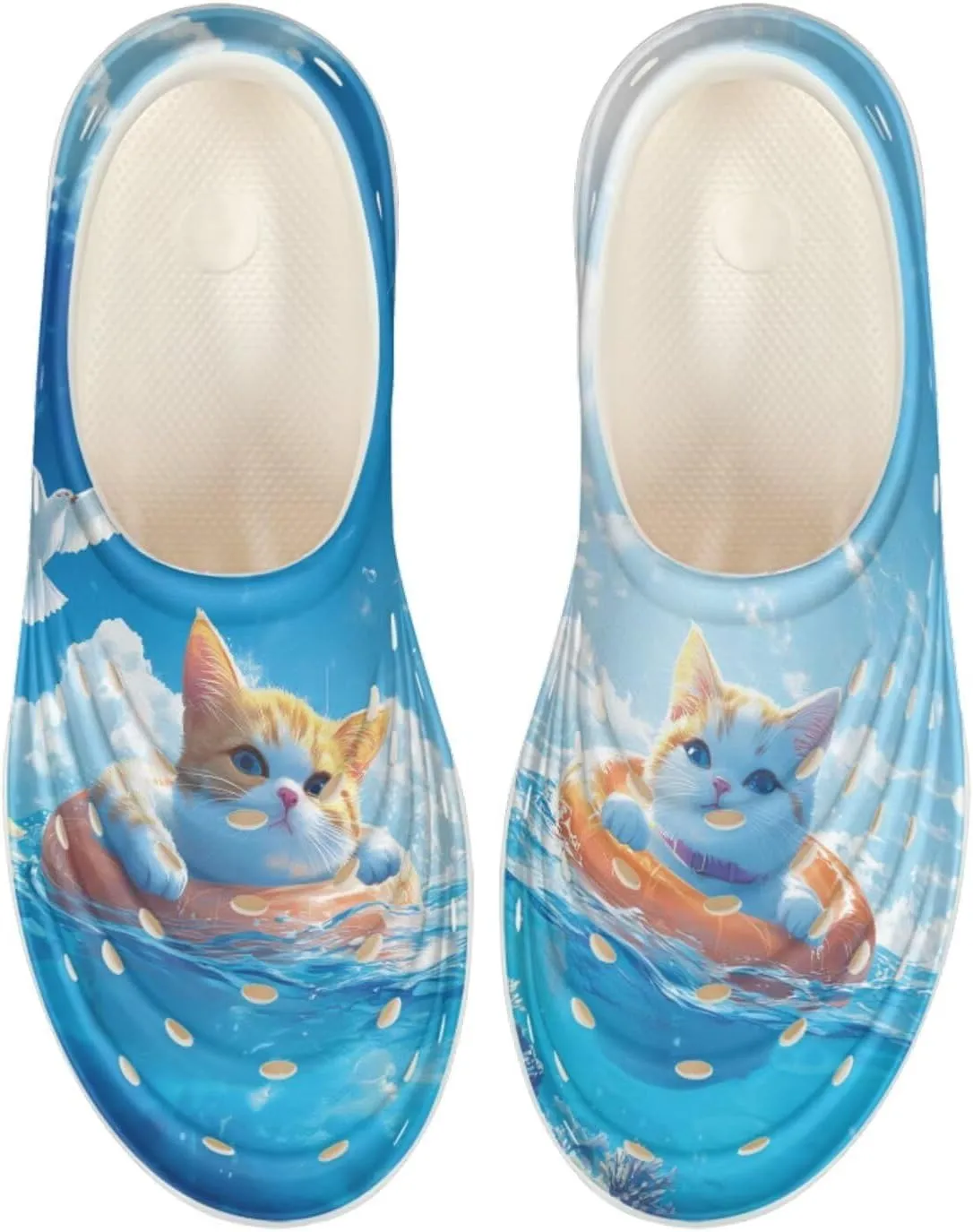 Cartoon Giraffe Kids Clogs Slip on Water Sandals Boys Girls Garden Shoes Cartoon Beach Pool Aqua Sneakers Outdoor Indoor