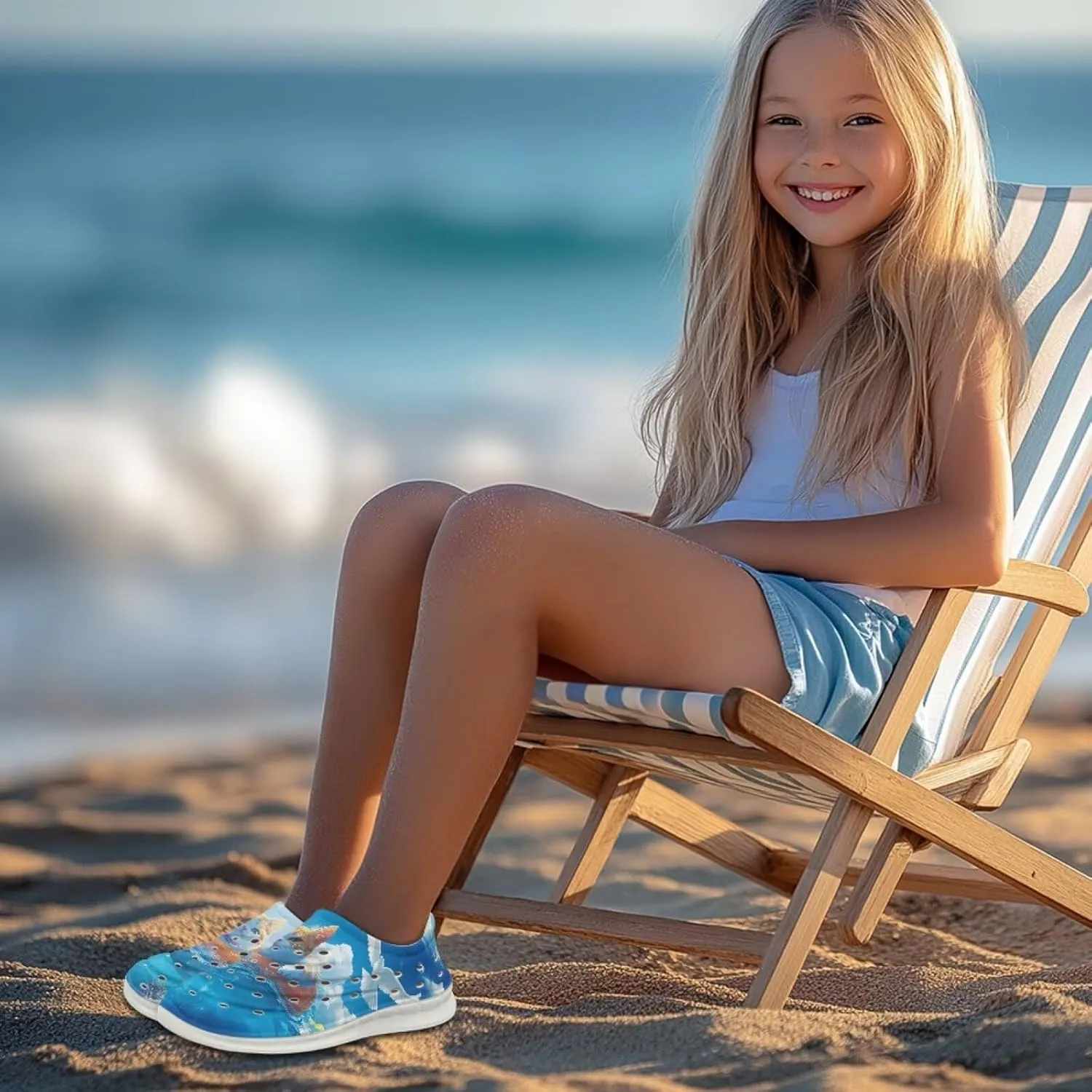 Cartoon Giraffe Kids Clogs Slip on Water Sandals Boys Girls Garden Shoes Cartoon Beach Pool Aqua Sneakers Outdoor Indoor