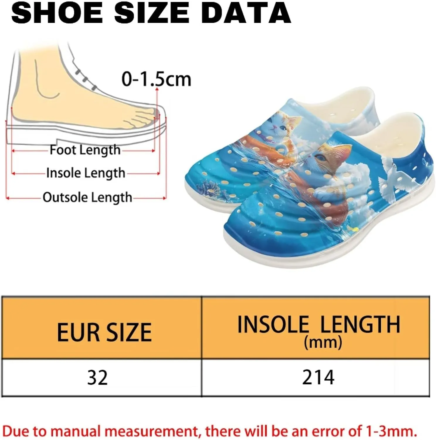 Cartoon Giraffe Kids Clogs Slip on Water Sandals Boys Girls Garden Shoes Cartoon Beach Pool Aqua Sneakers Outdoor Indoor