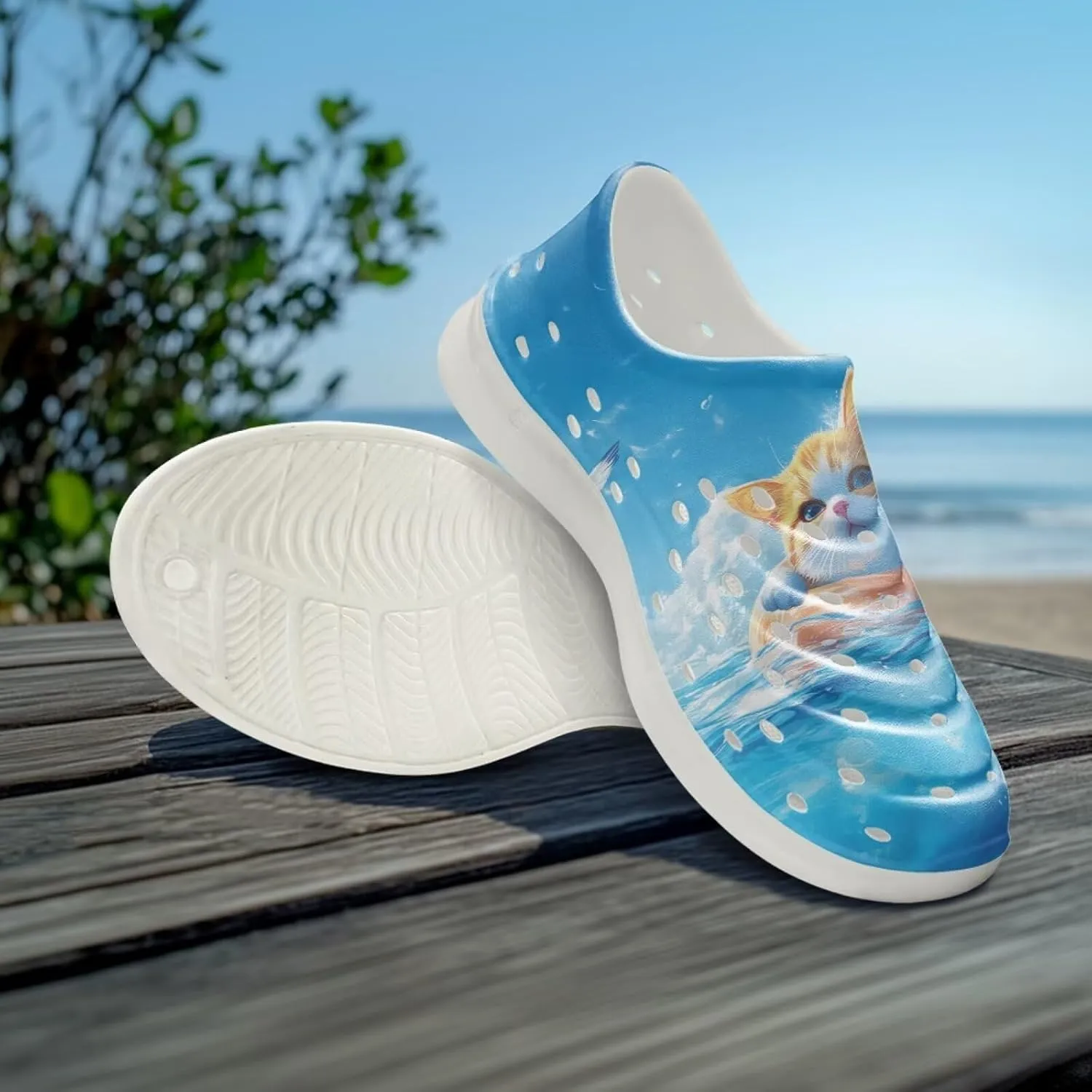 Cartoon Giraffe Kids Clogs Slip on Water Sandals Boys Girls Garden Shoes Cartoon Beach Pool Aqua Sneakers Outdoor Indoor