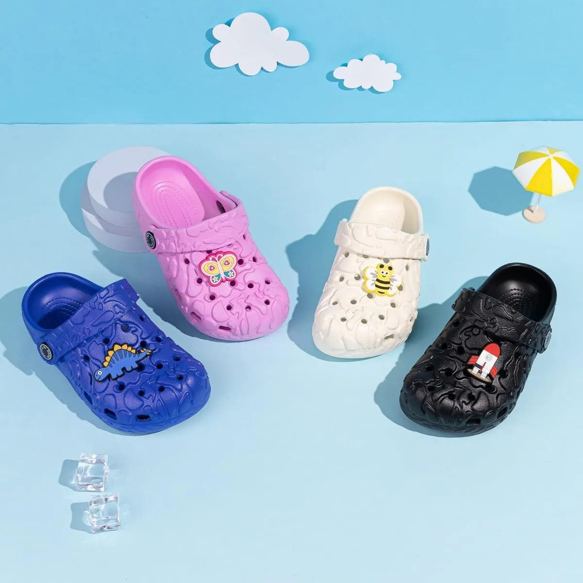 Casazoe Toddler Boys Girls Cute Garden Clogs Kids Slip On Water Shoes EVA Lightweight Summer Slipper Slides Baby Comfort Sandals Children Outdoor Shower Beach Pool Play Shoes