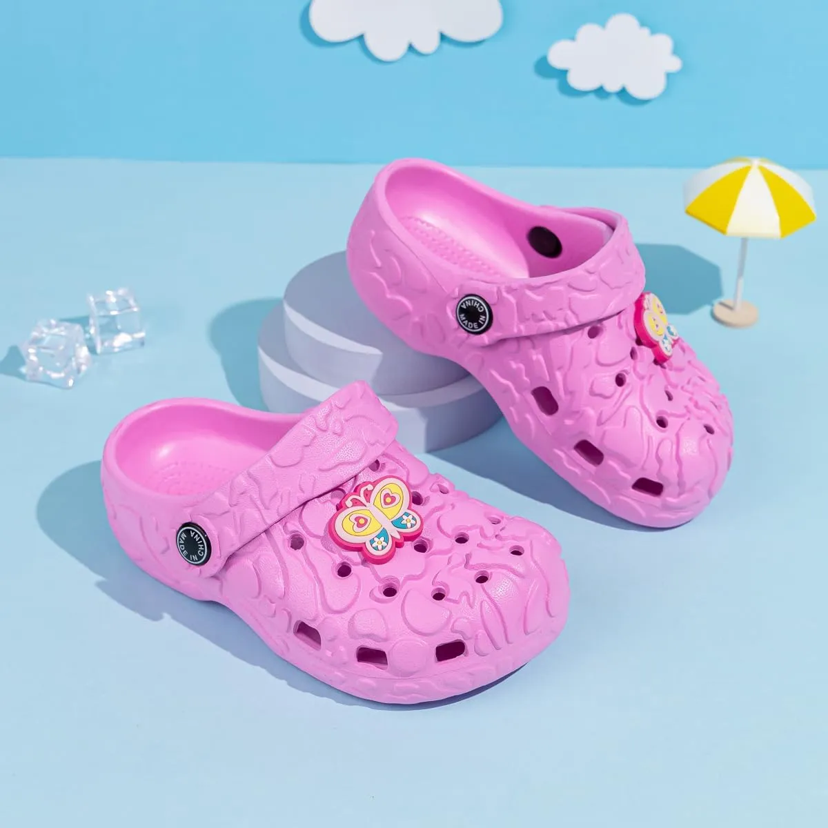 Casazoe Toddler Boys Girls Cute Garden Clogs Kids Slip On Water Shoes EVA Lightweight Summer Slipper Slides Baby Comfort Sandals Children Outdoor Shower Beach Pool Play Shoes