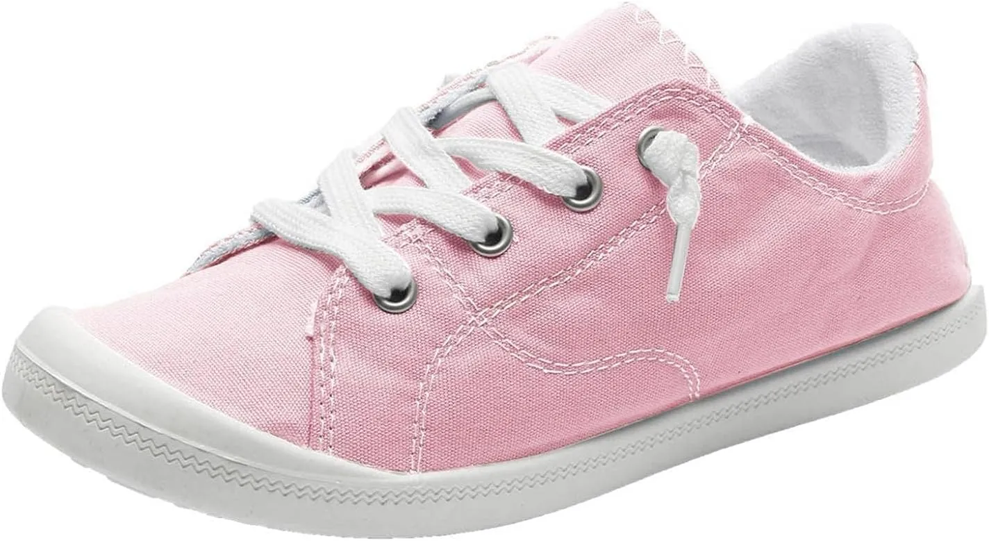 Casual Canvas Shoes Sneakers for Women, Lace up Canvas Sneakers,Lace Up Fashion Comfortable Walking Shoes,Slip On Non Slip Shoes Lace Up Canvas Low Top Shoes
