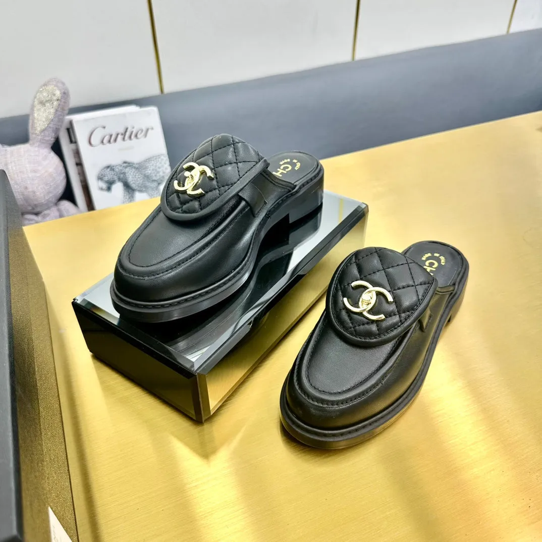 CC Loafers Mule Black Sheepskin 238488