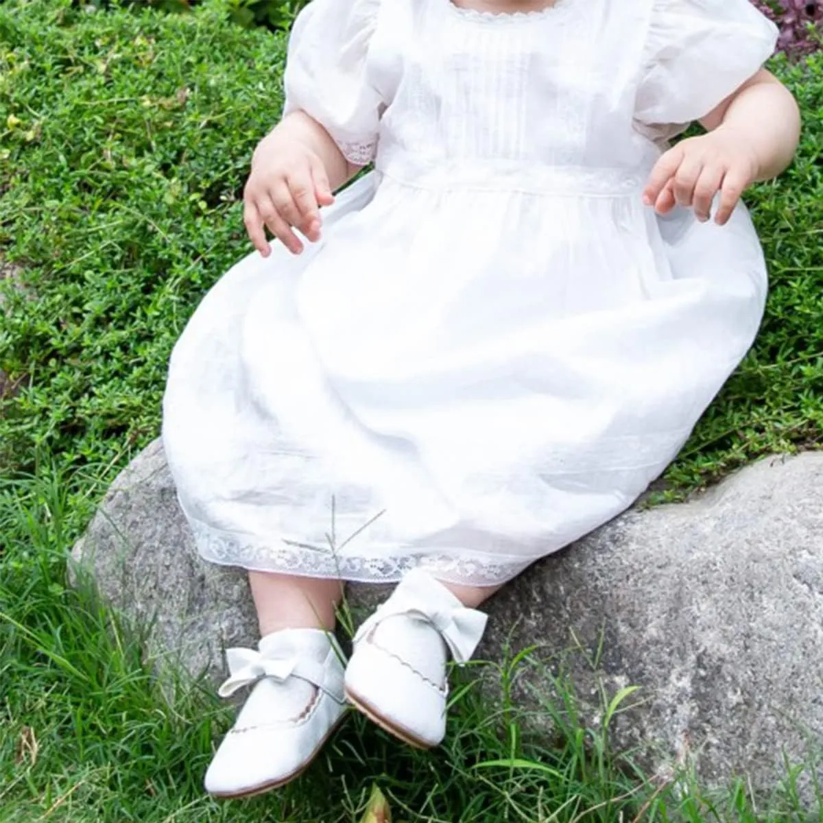 CENCIRILY Infant Baby Girls Mary Jane Flats Non Slip Soft Sole Prewalker Princess Wedding Dress Shoes