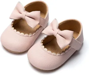 CENCIRILY Infant Baby Girls Mary Jane Flats Non Slip Soft Sole Prewalker Princess Wedding Dress Shoes