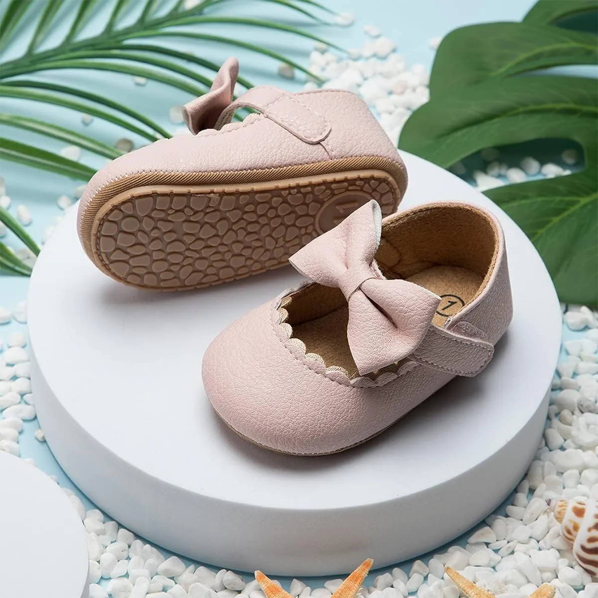CENCIRILY Infant Baby Girls Mary Jane Flats Non Slip Soft Sole Prewalker Princess Wedding Dress Shoes