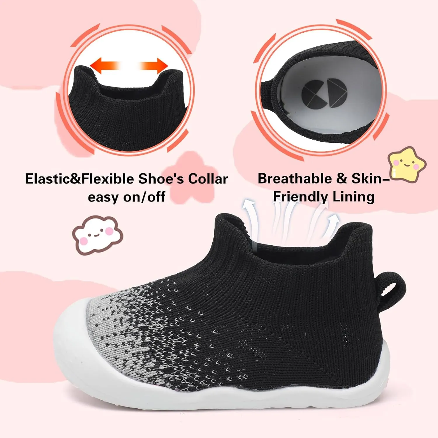 Centipede Demon Baby Shoes Baby Boys Girls Sock Shoes Breathable Infants Toddlers Slippers Indoor Outdoor Boots First Walking Shoe Slip On Sneakers Non Slip with Soft Rubber Soles