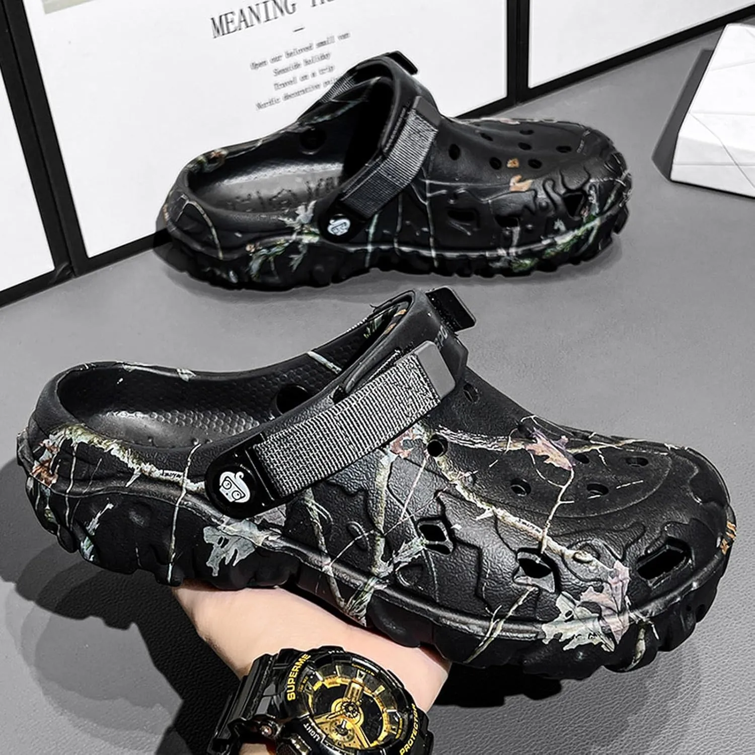 CERYTHRINA Men Garden Clogs Shoes: Beach Sandals - Non Slip Shower Slippers - Lightweight Water Shoes for Adult Summer Athletic Walking