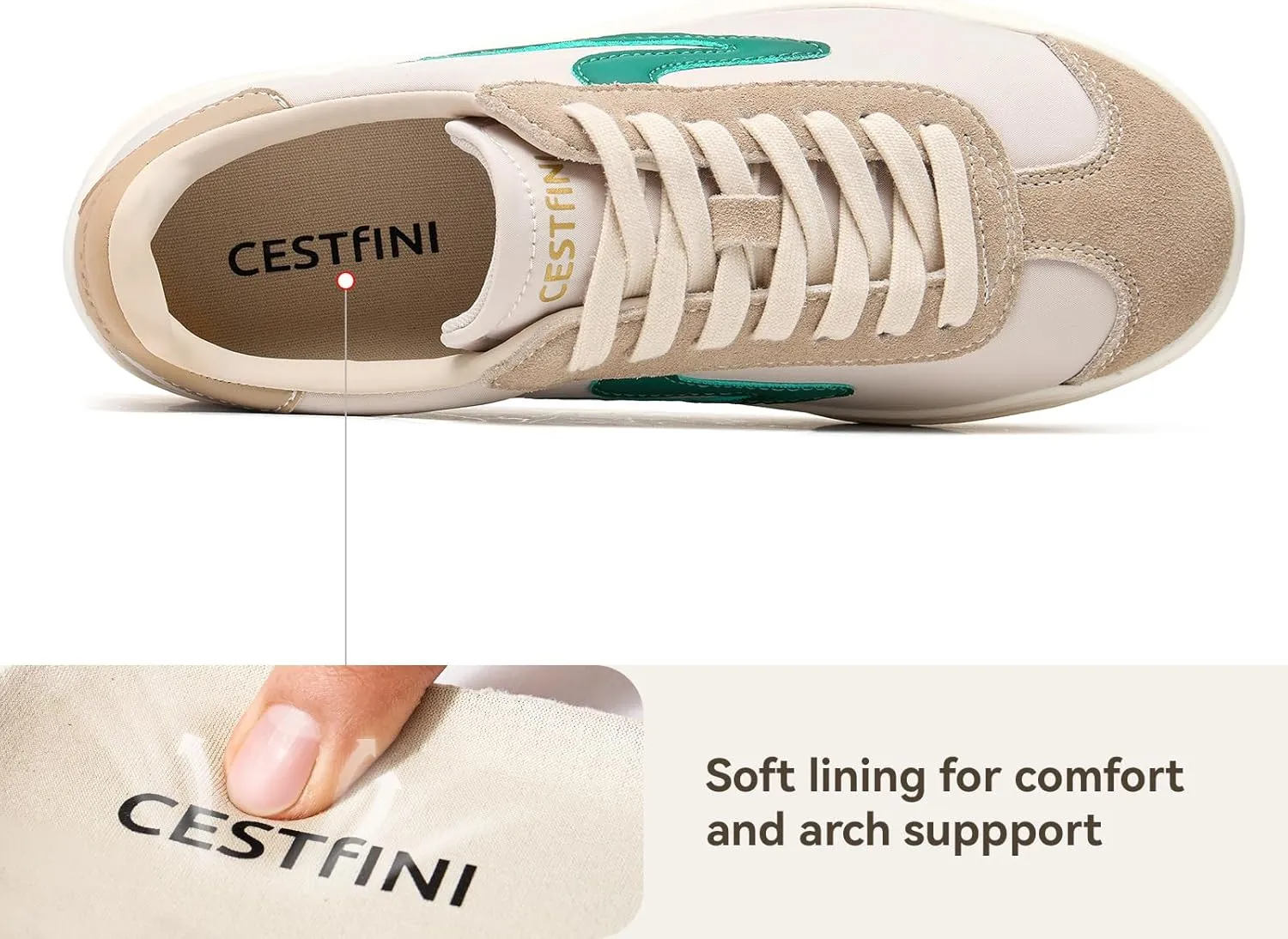 Cestfini Platform Sneakers for Women Fashion Sneakers Comfortable Tennis Shoes Casual Walking Shoes