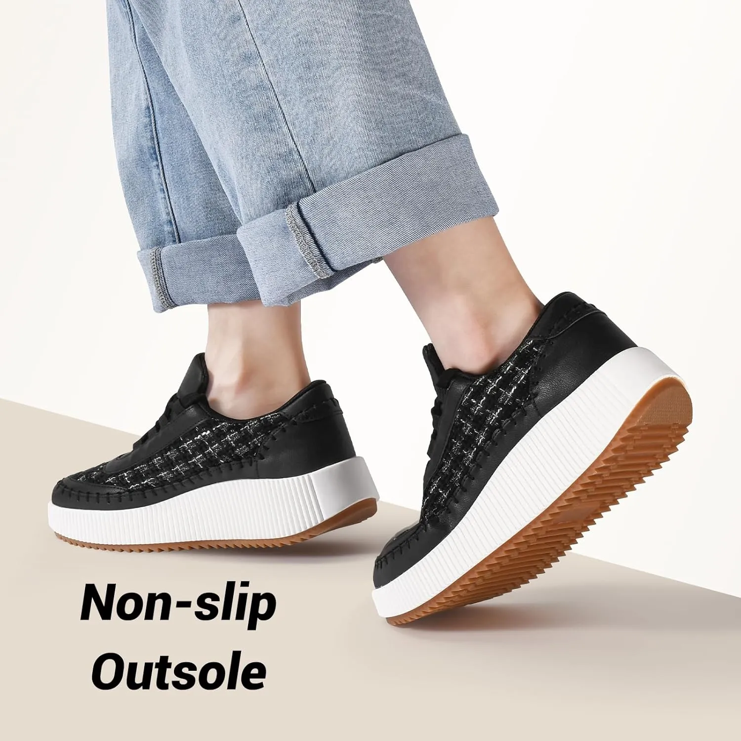 CGRRBW Women's Platform Sneakers Comfortable Fashion Sneakers Walking Shoes