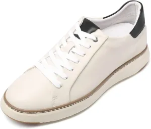 CHAMARIPA Hidden Heel Premium Leather Height Increase Low-Top Skate Shoes Men's Invisible Height Increasing Elevator Casual Fashion Sneaker
