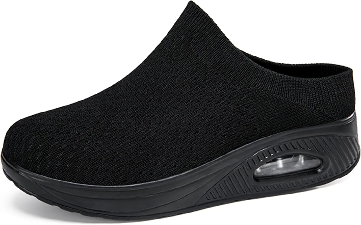 ChayChax Womens Slip-On Orthopedic Mule Sneakers with Air Cushion Casual Wedge Backless Walking Shoes with Arch Support