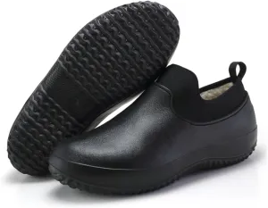 Chef Shoes Kitchen Work Shoes Nurse Shoes Anti-Slip Rain Shoes Outdoor Couple Shoes Waterproof Shoes Mens Gardening Waterproof Rain Boots for People Working in Slippery Working Environments All-Black