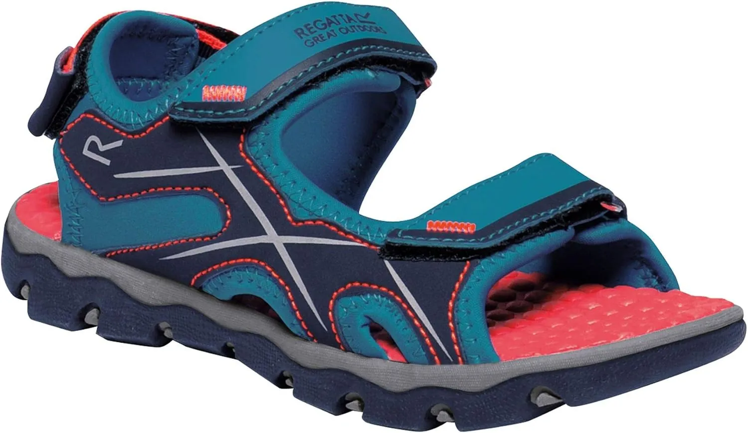 Childrens/Kids Kota Drift Sandals (4 Big Kid) (Enamel/Fiery Coral)