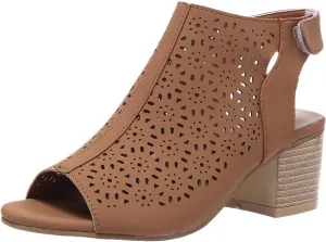Chunky Heels for Women Dressy Open Toe Cut Out Block Heeled Sandal Booties Geometric Laser Cutout Ankle Strap Sandal Elegant Wedding Going Out Sandals Breathable Comfortable Lightweight Fashion Shoes