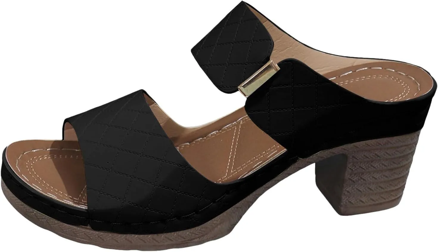 Chunky Heels Sandals for Women Open Toe Platform Sandals Comfortable Dressy Summer Casual Walking Sandal Orthopedic Slip on Outdoor Shoes Buckle Ankle Strap Shoe
