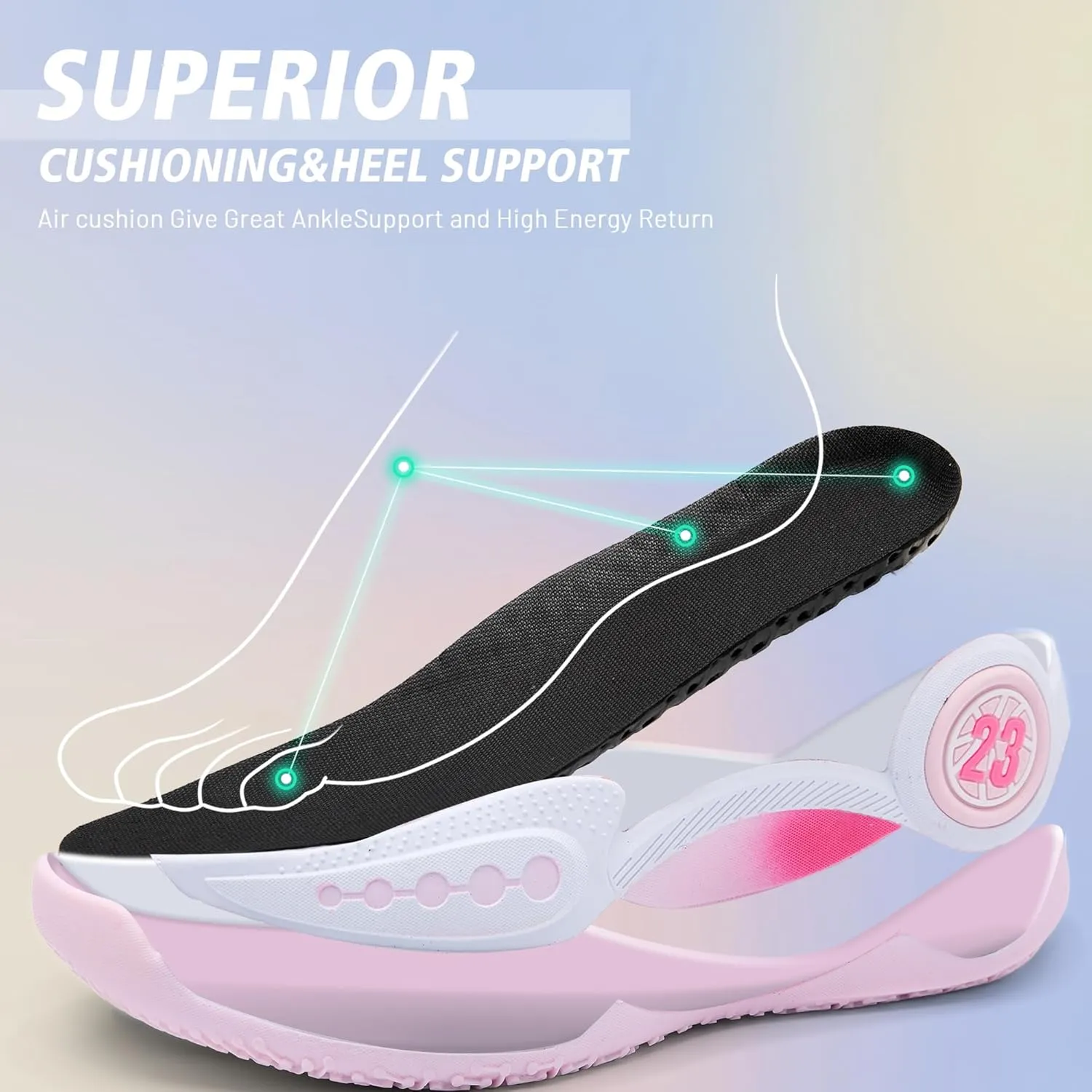CJSPORX Women Men Basketball Shoes Non Slip Breathable Outdoor Fashion Unisex Sneakers