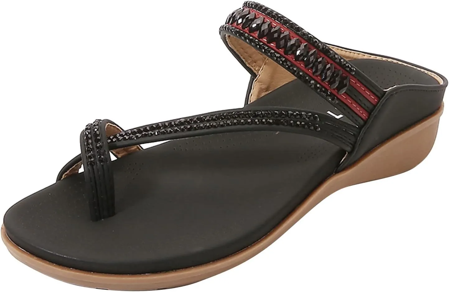 Clip Toe Sandals for Women Comfort Wedge Slip On Flip Flops Summer Casual Roman Shoes Lightweight Comfortable Outdoor Beach Shoes Slipper