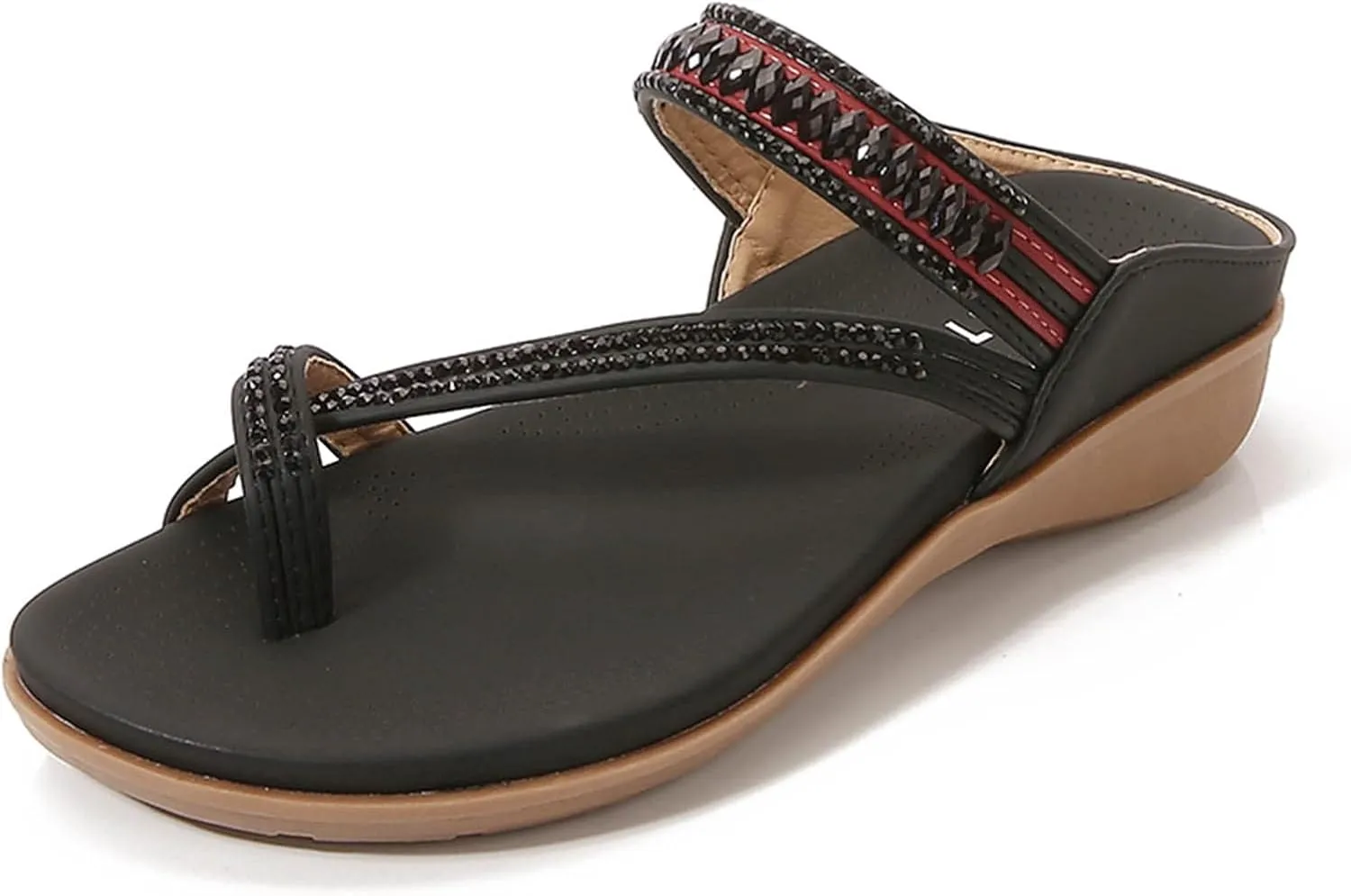 Clip Toe Sandals for Women Comfort Wedge Slip On Flip Flops Summer Casual Roman Shoes Lightweight Comfortable Outdoor Beach Shoes Slipper