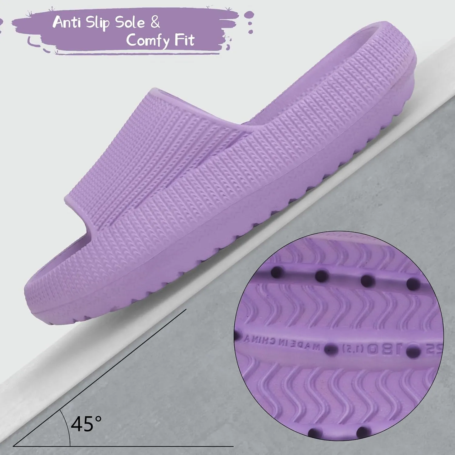 Cloud Slides for Kids, Non-Slip Slipper, Quick Drying Sandals for Boys and Girls, Home Shower Bathroom Beach Shoes for Toddler