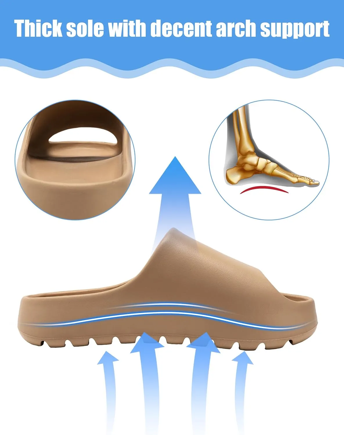 Cloud Slides for Women Men, Womens Walking Sandals Comfortable, Unisex Thick Pillow Slippers, Waterproof House Slide Sandals Indoor Outdoor Shower Shoes
