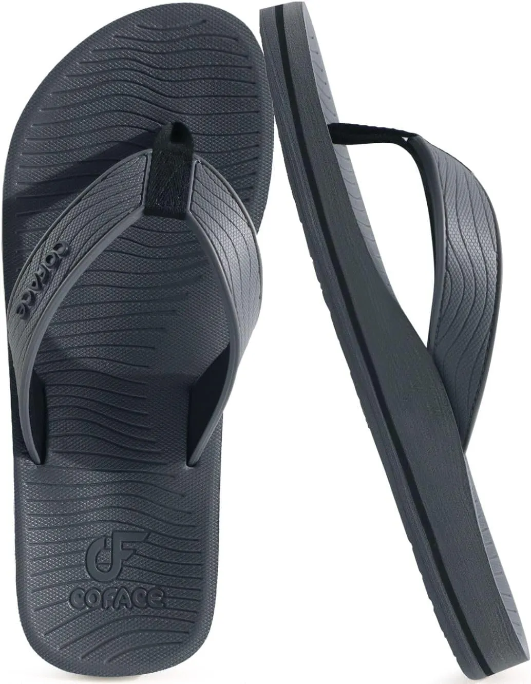 COFACE Men's Flip Flops Comfortable Yoga Mat Cushion Thong Sandals with Arch Support Casual Summer Beach Slides For Man, Size 7~15