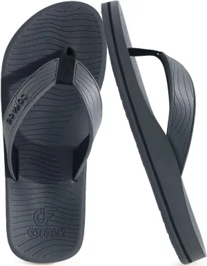 COFACE Men's Flip Flops Comfortable Yoga Mat Cushion Thong Sandals with Arch Support Casual Summer Beach Slides For Man, Size 7~15