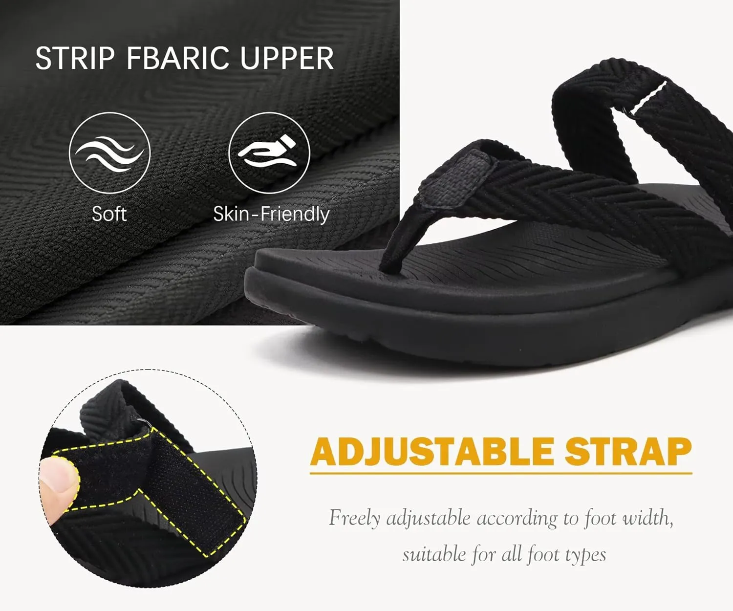 COFACE Womens Trendy Orthotic Flip Flops Lightweight Yoga Mat Thick Cushion Walking Thong Sandals Adjustable Slip On Slippers With Comfortable Plantar Fasciitis Arch Support