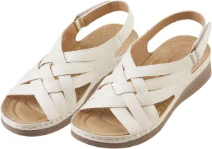 Collections Etc Women's Lightweight Cross-Over Comfort Adjustable Padded Sandals Navy 11
