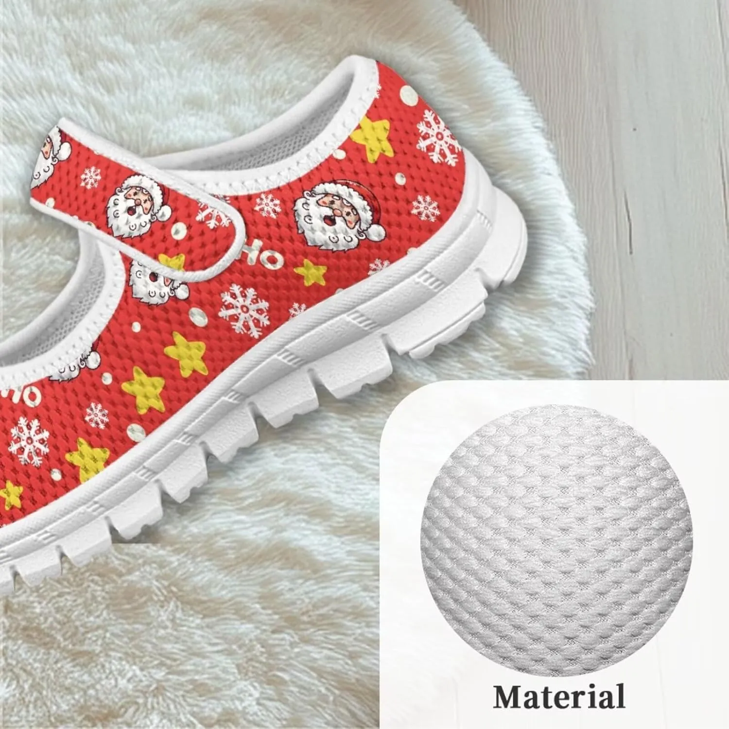 Coloranimal Girls Mary Jane Shoes Uniform Shoes Girls' Flats Casual Ballet Dance Shoes Christmas Theme Lightweight Dance Shoes