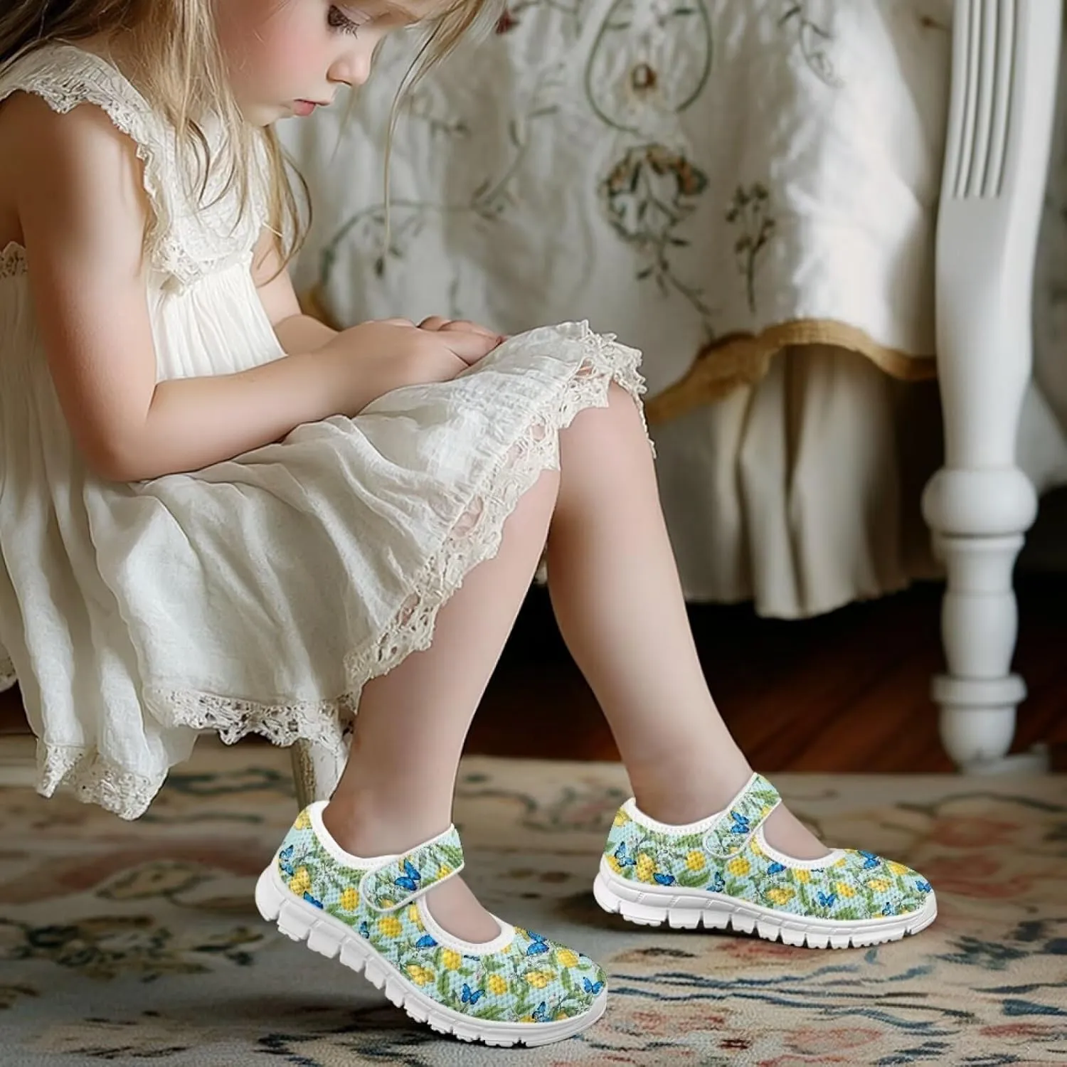Coloranimal Mary Jane Shoes for Girls Casual Dress Shoes Single Buckle Princess Shoes Girls Flats Back to School Uniform Shoes