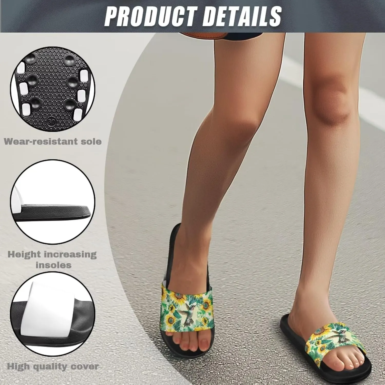 Coloranimal Slippers for Women Sandals Women Comfortable Slide Sandals with Non Slip Sole Fashion Lightweight Shower Shoes House Slippers