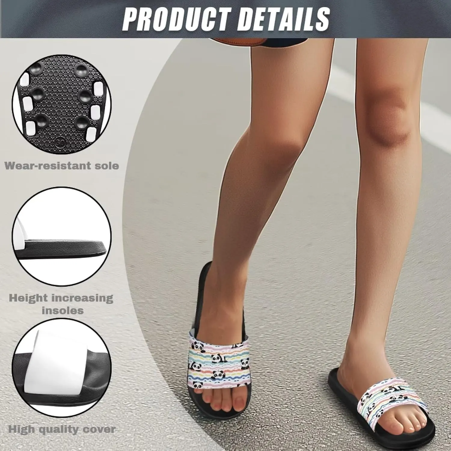 Coloranimal Slippers for Women Summer Beach Sandals House Slippers Shower Shoes Slide Sandals Women Non Slip Beach Shoes
