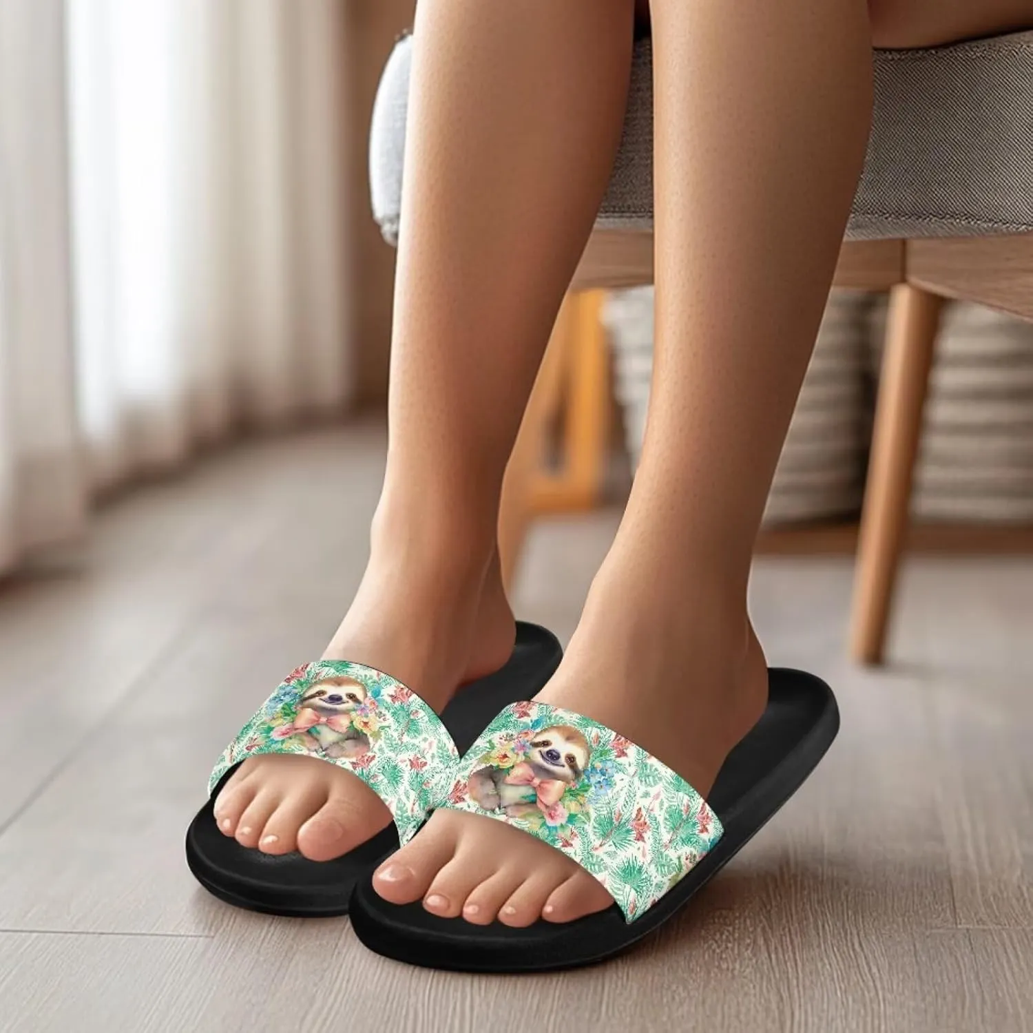Coloranimal Slippers for Women Summer Beach Sandals House Slippers Shower Shoes Slide Sandals Women Non Slip Beach Shoes